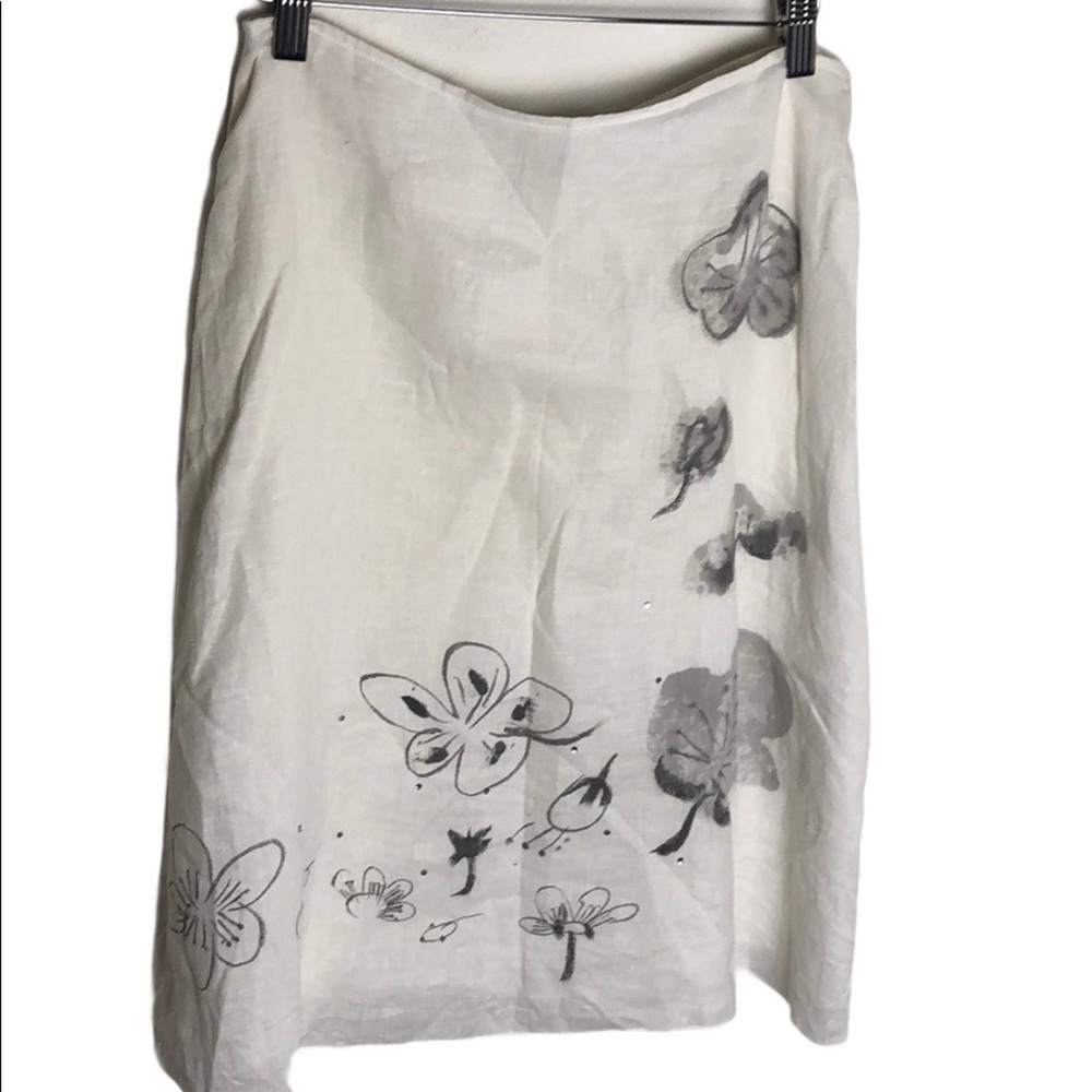 Rubber Ducky Linen Skirt Size M